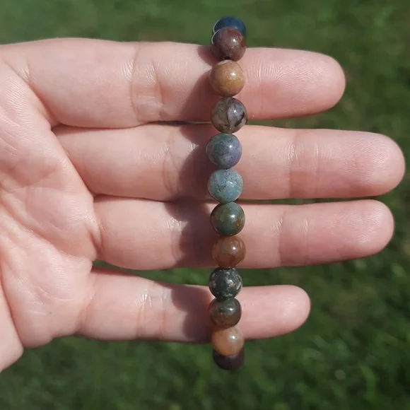 Indian agate 8mm bracelet - Picture 3 of 4